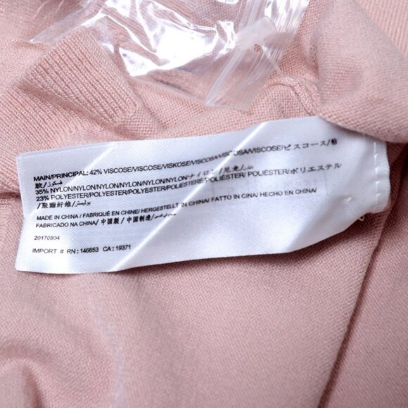 Finders Keepers Ride Knit Cut Out Sweater High Deep V Neck Soft Pink NEW - Picture 7 of 7